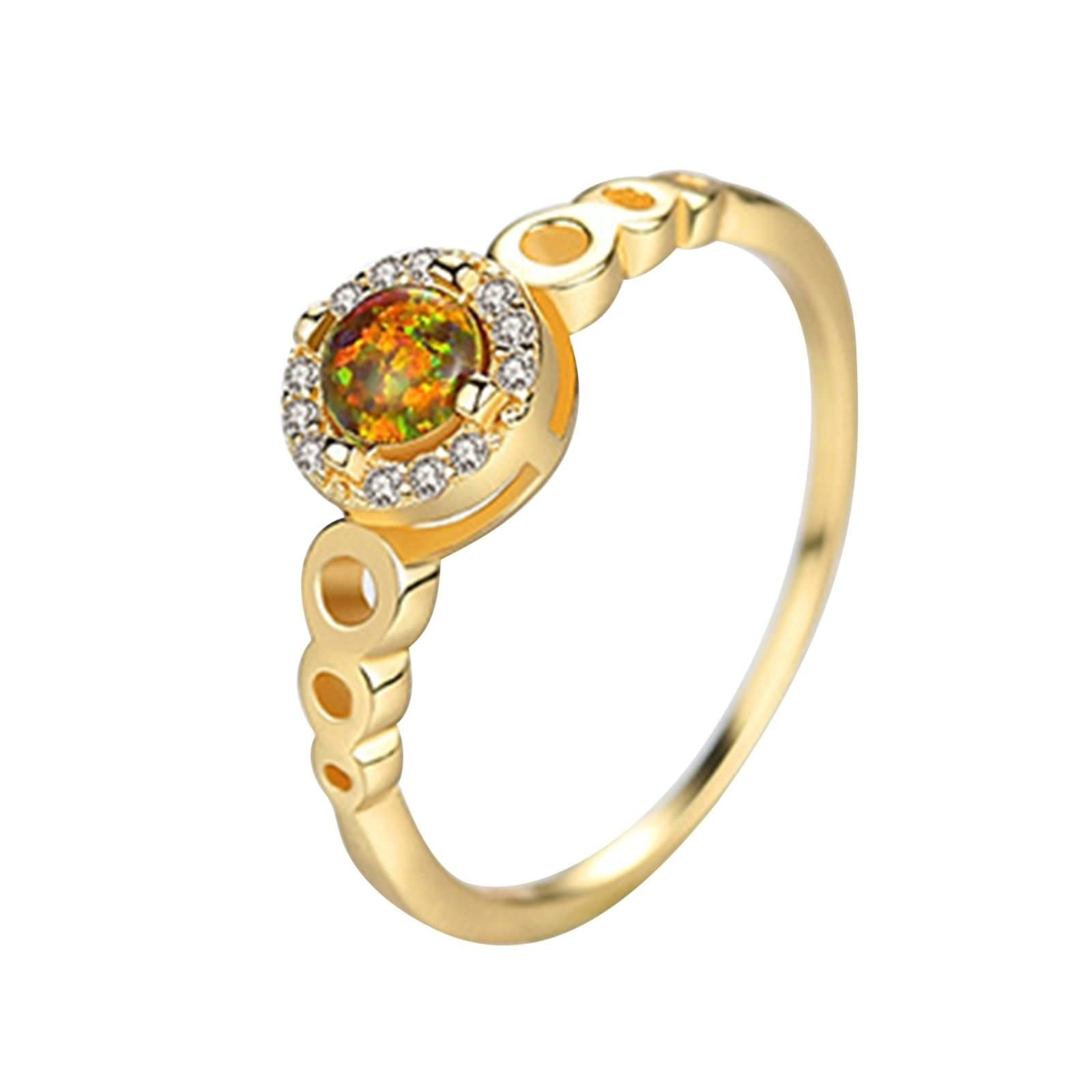 Ehering-Set für Frauen, ihre Eheringe aus hohlem, rundem Opal aus Sterlingsilber