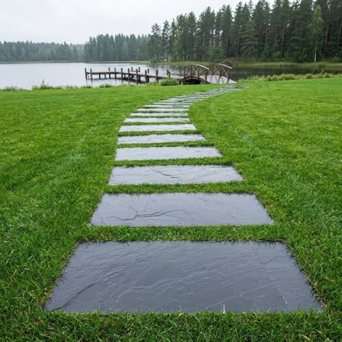 FccsiKoa Outdoor Stepping Stone Decorative Stone Non-Slip Paving Stone Thick Stone Surface Hard-Wearing Structure Suitable for Garden Paths Yard Enhancements, 30x100cm, 3-4cm thick - Image 8