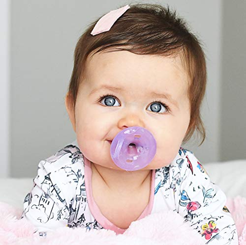 Nuby 2 Piece 100% Silicone Natural Cherry Shape Pacifiers, 0-6 Months