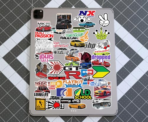 Image of WallDesign Race-Ready 50 Collection of Authentic JDM Sticker Set - Mobile, Laptop, Accessories, Gifting - Durable, Laminated, Quality Printed Vinyl for True Japanese Speed Culture Car Fans