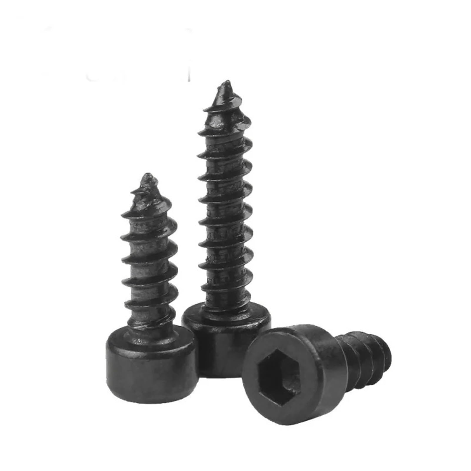 Vis à tête ronde, vis autotaraudeuses for cloisons sèches, 10 pièces/lot vis autotaraudeuse à six pans creux M2M2.6 M3 M3.5 M4M5 M6 tête noire en acier au carbone qualité 8.8 (couleur : 5 mm x 10 pièc