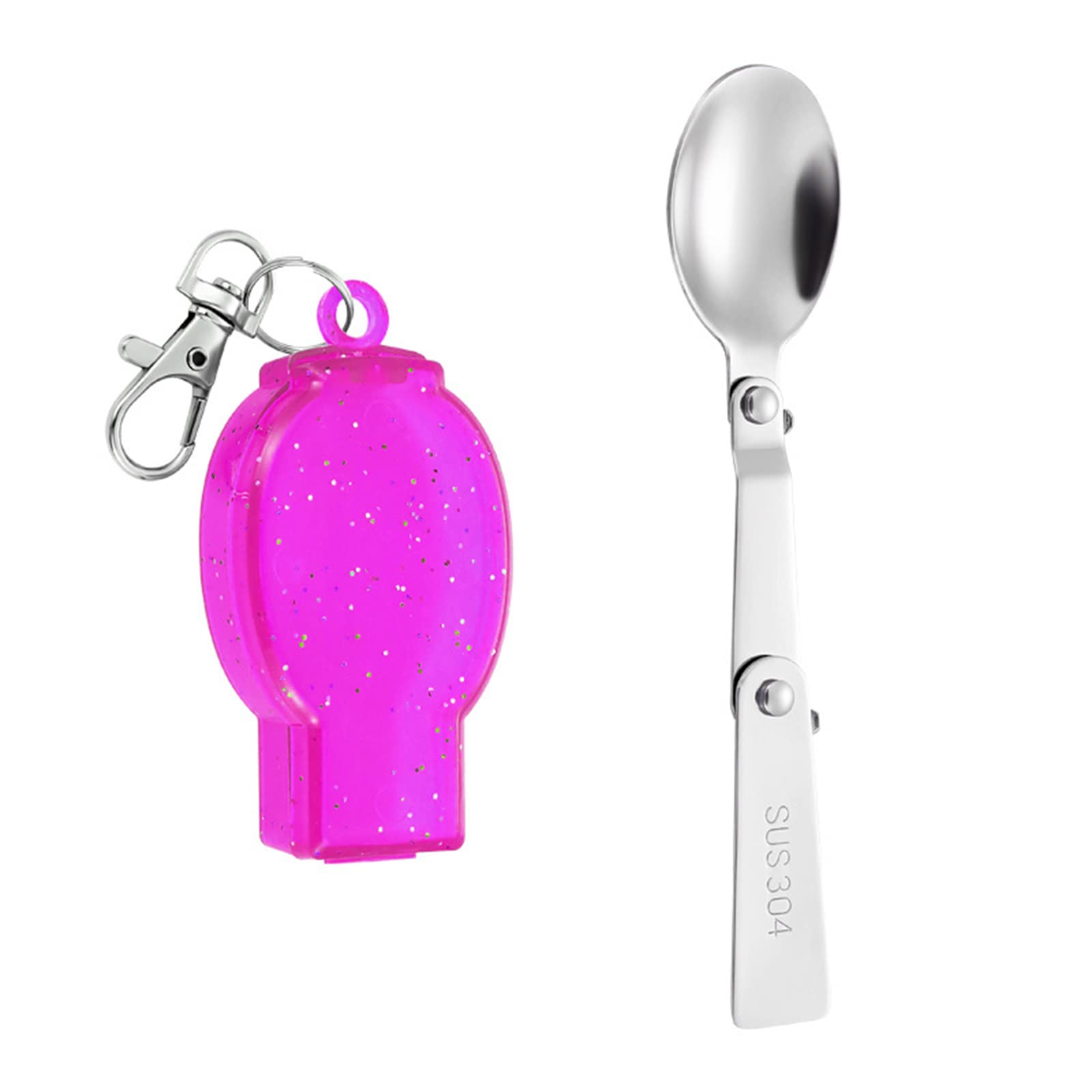 Oxxggkao Spoon Fork Stainless-Steel Pocket Spoon Fork Protable Outdoor Camping Utensil Tableware for Outdoor Activities Folding and