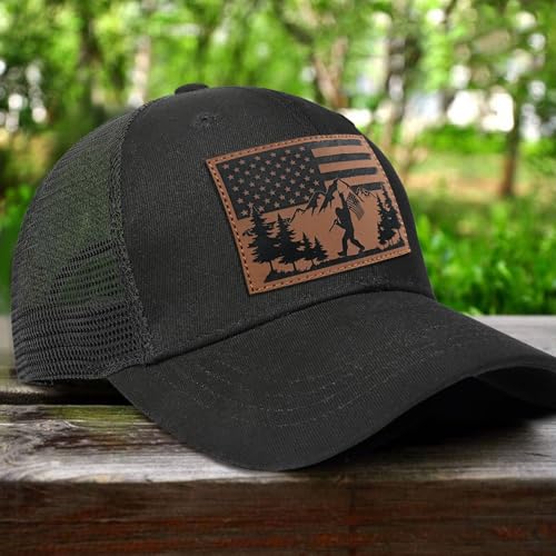 Image of Baseball Cap for Men,Hats Gifts for Men,Mesh Back Trucker Hats Suitable for Outdoor Fishing,Hunting,Hiking，Bigfoot,Deer