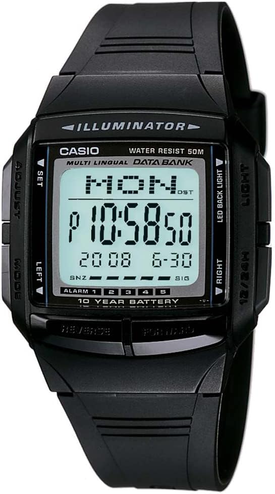 Vintage DB-36-1AVDF Digital Grey Dial Unisex Watch Black Resin Strap (DB23)