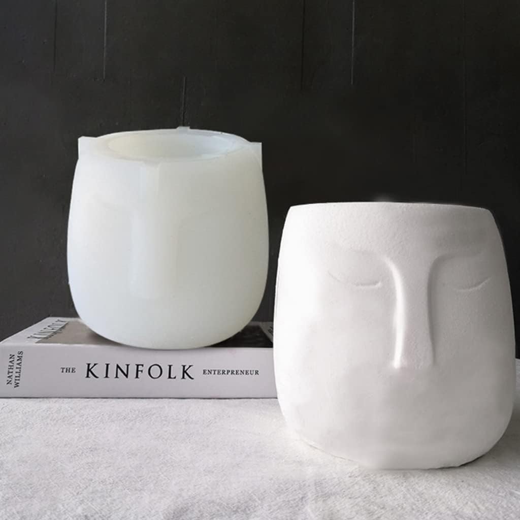 Creative Portrait Face Mold Abstract Design Plant Pot Silicone Mold Flower Pot Mould for Resin Casting Home Decoration face Flower Pot Silicone Mold