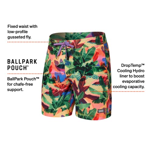 Saxx Betawave 2N1 Boardie 17” Regular Shorts – Men’s Swim Shorts With Pouch Support–Board Shorts With Mesh Liner And Pockets, Multi Luminous Foliage, 36 #TOP4