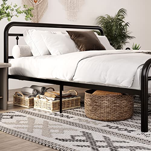 Likimio King Bed Frame, Metal Platform Bed Frame King With Headboard And Strong Support Frames, Easy Assembly, Noise-Free, No Box Spring Needed, Black #TOP4