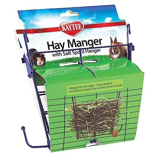 Kaytee Hay Manger with Salt Hanger for Pet Rabbits and Guinea Pigs