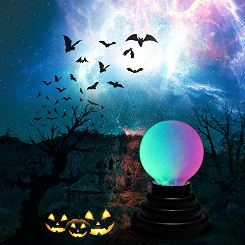 CozyCabin 3" Light Plasma Ball Lamp, Static Electric Globe Magic Thunder Lightning Touch Sensitive - Novelty Toy for Parties, Decorations, Kids, Bedroom(Blue Purple Light) - Thumbnail 3