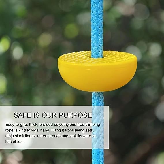 Miniatura 8 de JOINTECH Columpio de asiento de disco con cuerda para árbol, cuerda de escalada con plataformas y juego de asiento de columpio de disco, accesorios