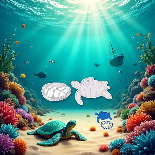 Sea Turtle Die Cut for Card Making,Sea Turtle Metal Cutting Dies Congratulations Die Cuts Happy Birthday Embossing Stencils Template for DIY Scrap-Booking Decor Wedding Birthday Blessing