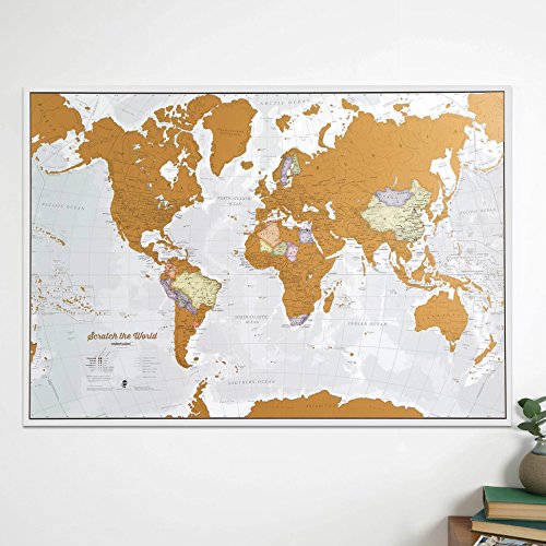 Rubbelweltkarte von Maps International in X-Large mit Geschenkröhre