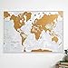 Póster del mapa mundi de rascar con tubo de regalo - extragrande...