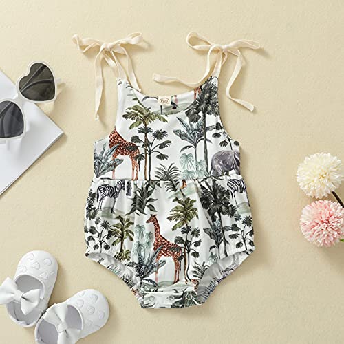 Fanvereka Newborn Baby Boy Girl Romper Sleeveless Jumpsuit Summer Solid Color Bodysuit One Piece Outfits Clothes(White Forest, 6-12 Months) #TOP1