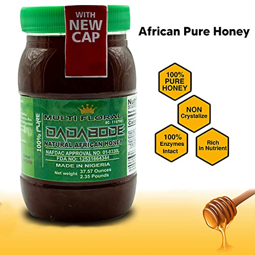 Dadabode Pure African Honey - Natural Honey - 100% Pure Honey, Raw & Undiluted Honey, Unpasturized, Unprocessed, No Addictive, No Preservative, From Natural African Forest - Wild Flower Bees (37.5Oz) #TOP6
