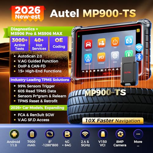 Autel MaxiPRO MP900TS Scanner: 2026 8in MP900-TS up of MaxiSYS MS906 PRO MS906TS MP900BT MK900-TS, Full TPMS as MS906 Pro-TS, Car Bidirectional Scan Tool, 40+ Service, All System, CAN FD&DOIP, OS 11.0 - Image 3