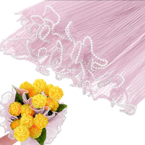 YUXIANLB Bouquet Wrapping Paper 4 Yards Floral Wrapping Paper Pink