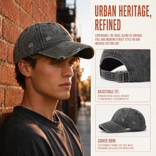 Image of 5 /6 Packs Vintage Washed Plain Baseball Cap Distressed Dad Golf Hat for Men Women