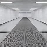Tappetino Antiscivolo in PVC Resistente, Spessore 5 mm, con drenaggio, Ideale per Cucina, Bagno e Piscina - Tappeto a Rete (Grigio 90x100 cm)