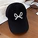 Trendy Bow-Tie Baseball Cap for Women and Men Trucker Hats Y2k Adjustable Fashion Sun Hat with Visor for Hiking & Travel Black