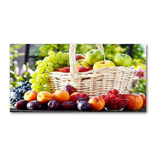 Tirages sur toile panier de fruits tableau multicolore ambiance chaleureuse