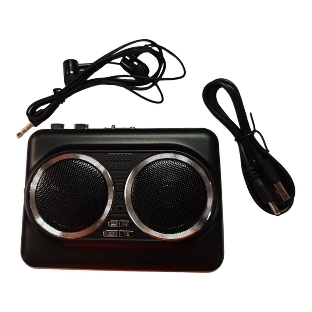 F Fityle Reproductor de Cintas Cassette Conversor Cassette a MP3 con Entrada para Auriculares Altavoz Doble Portátil con Control de Volumen Función de Digitali, Negro