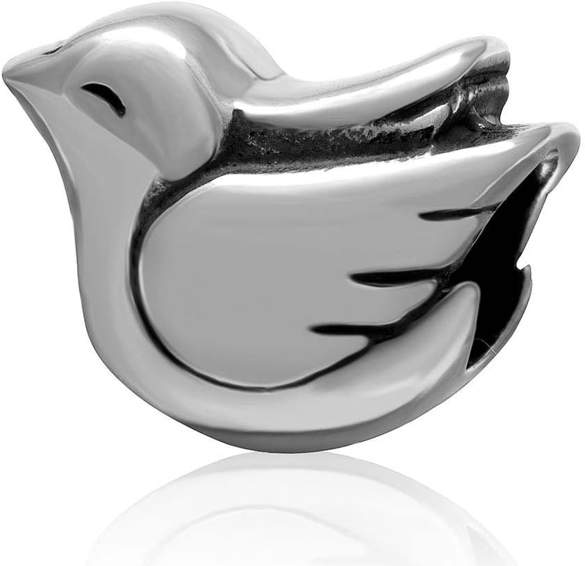 Bird Charm 925 Sterling Silver Animal Charm Pet Charm for Bracelet (Bird)