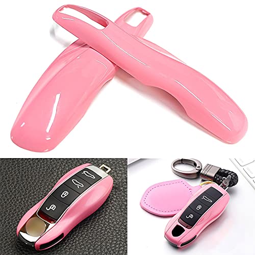 Coque de clé rose compatible Porsche Cayenne Panamera 911 protection