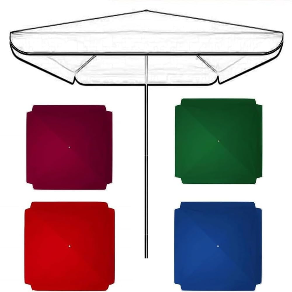 300x300 250x250 220x280cm Telo di Ricambio per Ombrellone da Tavolo da Mercato Impermeabile Telo di Ricambio per Ombrellone da Esterno Telo da Tetto(Red,200x200cm/6.5x6.5ft)