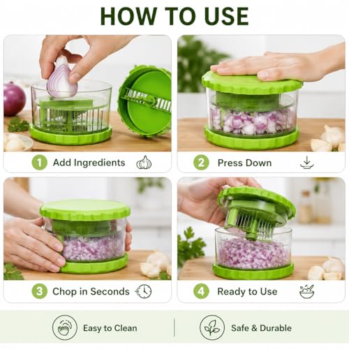 Image of Multi Functional Garlic Press, Peeler, Chopper & Dicer | Kitchen Tool for Garlic, Ginger, Nuts & Vegetables | Easy Food Preparation & Cooking Accessory