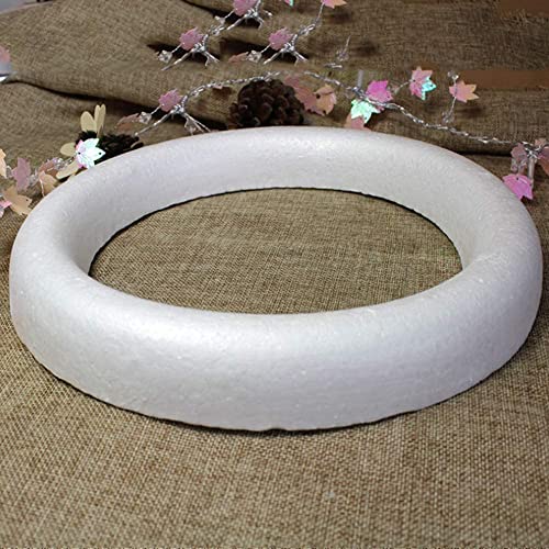 Floralcraft 30cm Polystyrene Half Round Ring (12-Pcs) Flat Back Styrofoam Ring Floral Arranging Supplies DIY Crafts for Christmas, New Years, School Projects, and Easter Party Decorations