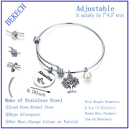 BEKECH Granny Bracelet Granny Birthday Gift Granny Wire Bangle Best Granny Ever Gift for Grandma Nana (Abuelita) - Image 3