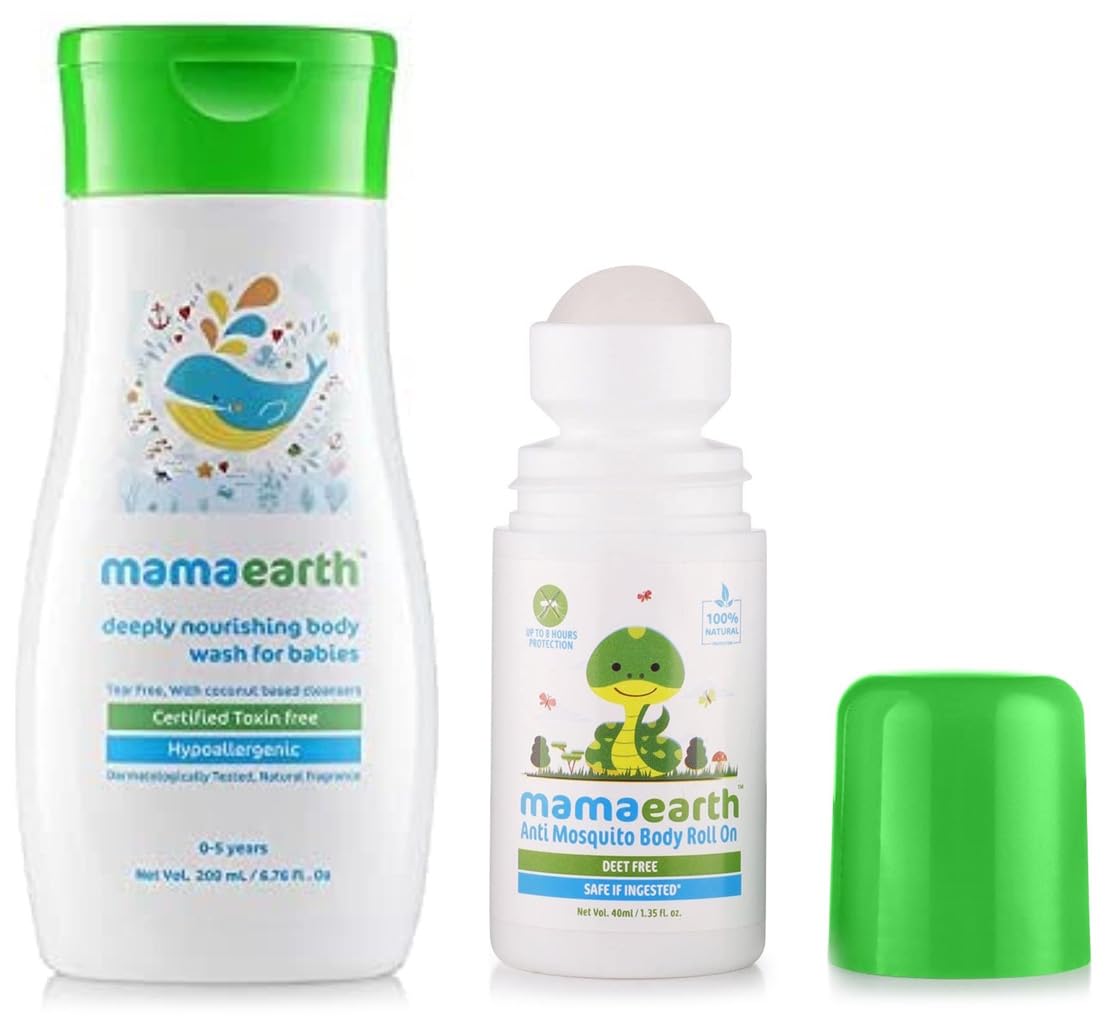 Mamaearth Natural Anti Mosquito Body Roll On, 40ml & Deeply Nourishing wash for Babies (200 ml, 0-5 Yrs) Combo (B081NJNJ8W) Amazon Price History, Amazon Price Tracker