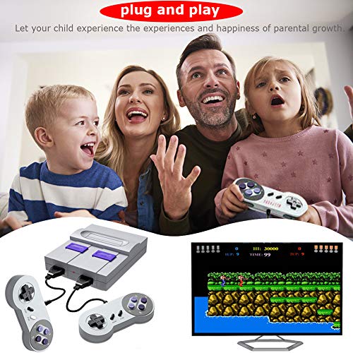 Retro Game Console- Handheld Video Game Console Classic Built-in 821 Games(Original SNES Style) with Controllers, Super Mini TV Classic Gaming Console Plug&Play HDMI HD Player for Kid Adult Gift