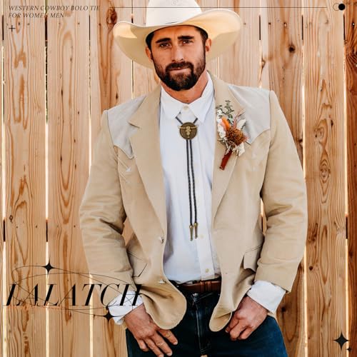 Image of Bolo Tie for Women Men, Western Bolo Tie Rodeo Cowgirl Cowboy Tie Bolo Ties Cowboy Accessories for Men Women