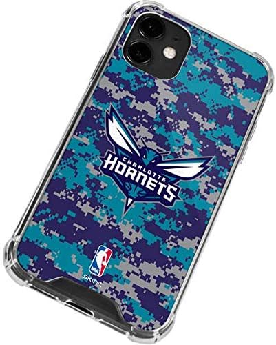 Skinit Clear Phone Case Compatible with iPhone 12 - Officially Licensed NBA Charlotte Hornets Digi Camo Design