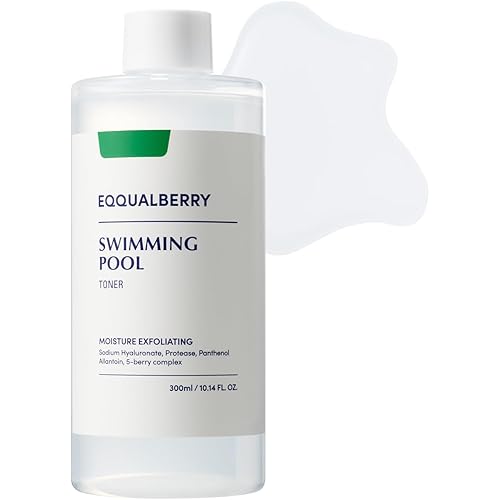 EQQUALBERRY Swimming Pool Toner - Korean Toner for Daily Exfoliating & Deep Hydration with Natural Enzyme Protease & Hyaluronic Acid, For Sensitive Skin, 10.14 Fl Oz (300ml)