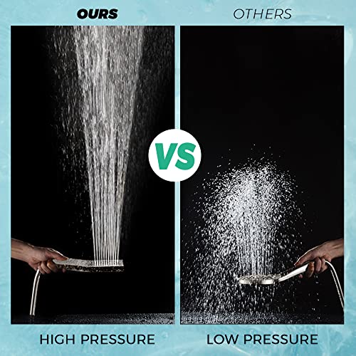 V-Frankness Metal Square 8" Rainfall Shower Head With Handheld Spray Combo,Dual Shower Head With 70" Extra Long Flexible Hose And Smooth 3-Way Diverter (Polished Chrome) #TOP5