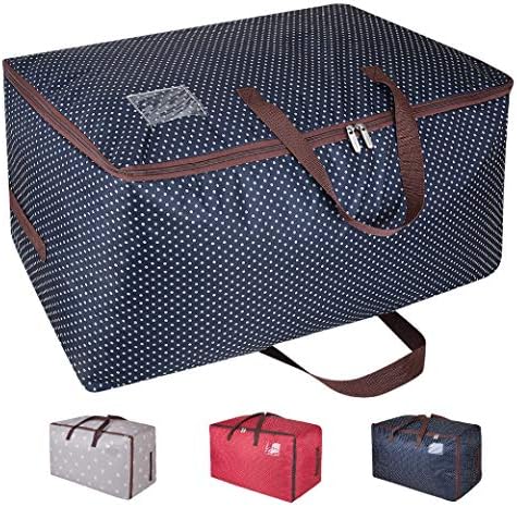 DOKEHOM 100L Large Storage Bag, Fabric Clothes Bag, Thick Ultra Size Under Bed Storage, Moisture proof (Blue)