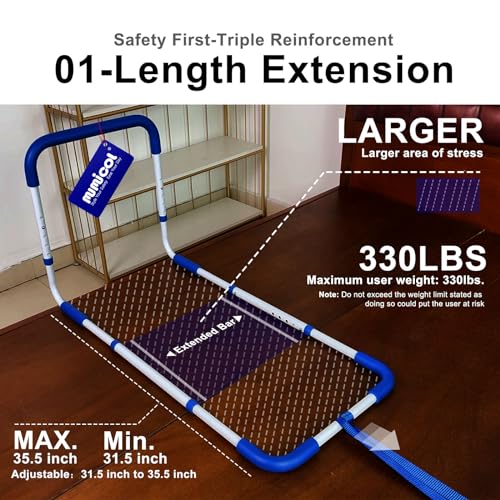 Mumicol Bed Rails for Elderly Adults Safety, Bed Rail for Queen/King/Full/Twin Bed with Side Pouch, Super Sturdy Medical Adjustable Heights Bed Rails Guard Assist - Thumbnail 3