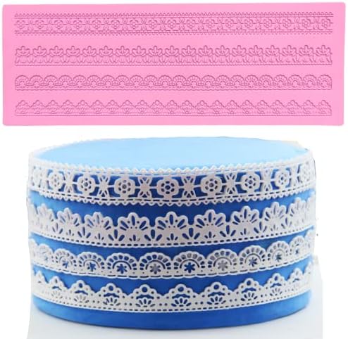 Anyana Embossing Mat Lace Band Silicone imprint Fondant impression Sugar Paste Mould Cake Decoration Tools Kitchen chocolate Sugar Paste Baking Mold Cookie Pastry