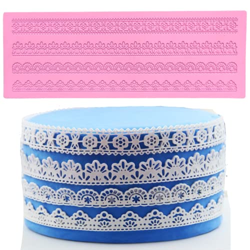 Anyana Embossing Mat Lace Band Silicone imprint Fondant impression Sugar Paste Mould Cake Decoration Tools Kitchen chocolate Sugar Paste Baking Mold Cookie Pastry