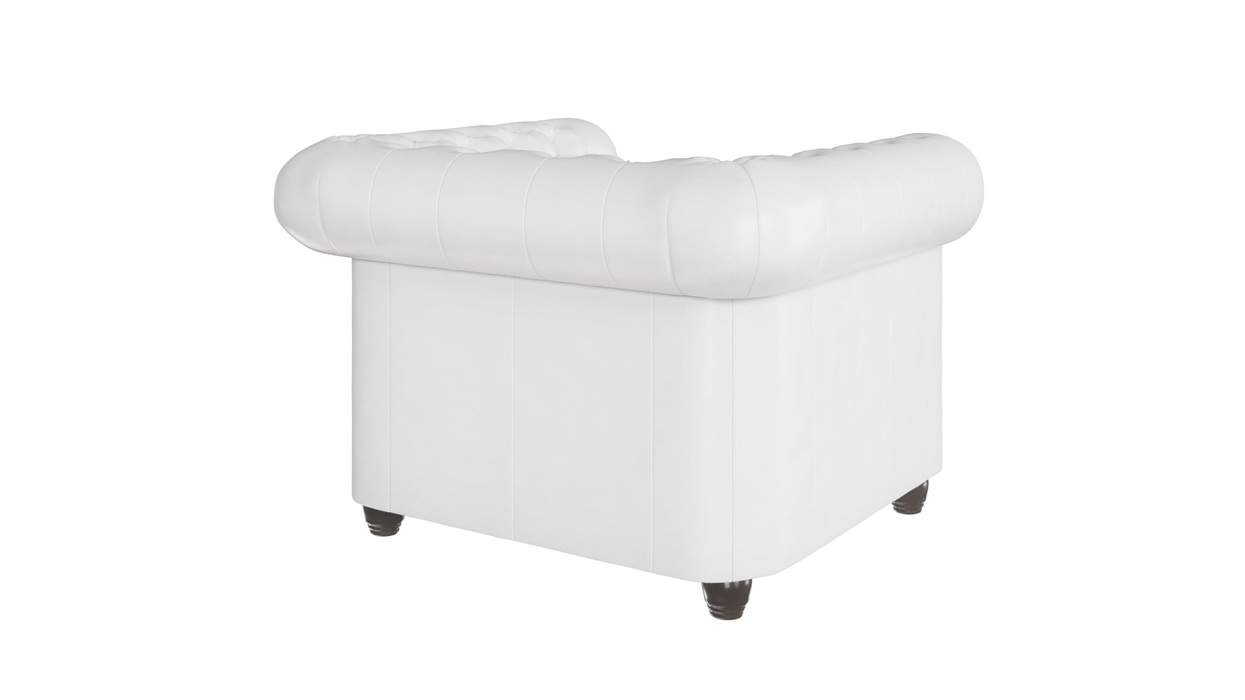 George Chesterfield-Sessel Für Wohnzimmer Loungesessel Aus Veganem Leder Clubsessel Relaxsessel Lesesessel Möbel Sofa Sessel & Stühle für Lounge Weiß 94 x 86 x 72 cm