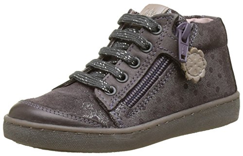 Aster SOUZI, Baskets Hautes Fille, Gris (Gris Foncé Pois), 27 EU