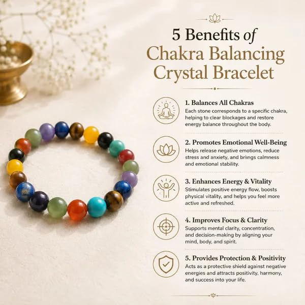 Image of Beaded Bracelet for Men & Women | Stretchable Handmade Prayer Meditation Yoga Wrist Bracelet | Stylish Everyday Wear | Free Size