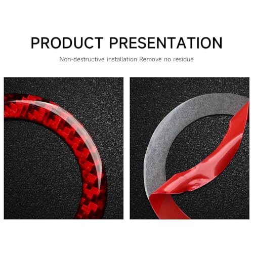 Image of Car Engine Start Stop Cover Decals for 2014-2020 Dodge Durango Accessories Carbon Fiber Interior Stickers