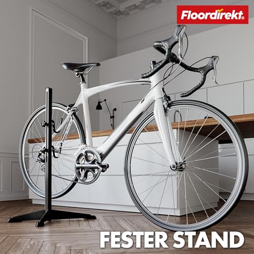 Floordirekt Verstellbarer Fahrradständer mit Gummihaken Fahrrad Montageständer, Fahrradständer, Wartungsständer mit Haken, Fahrradhalter, Montageständer, (Leon)