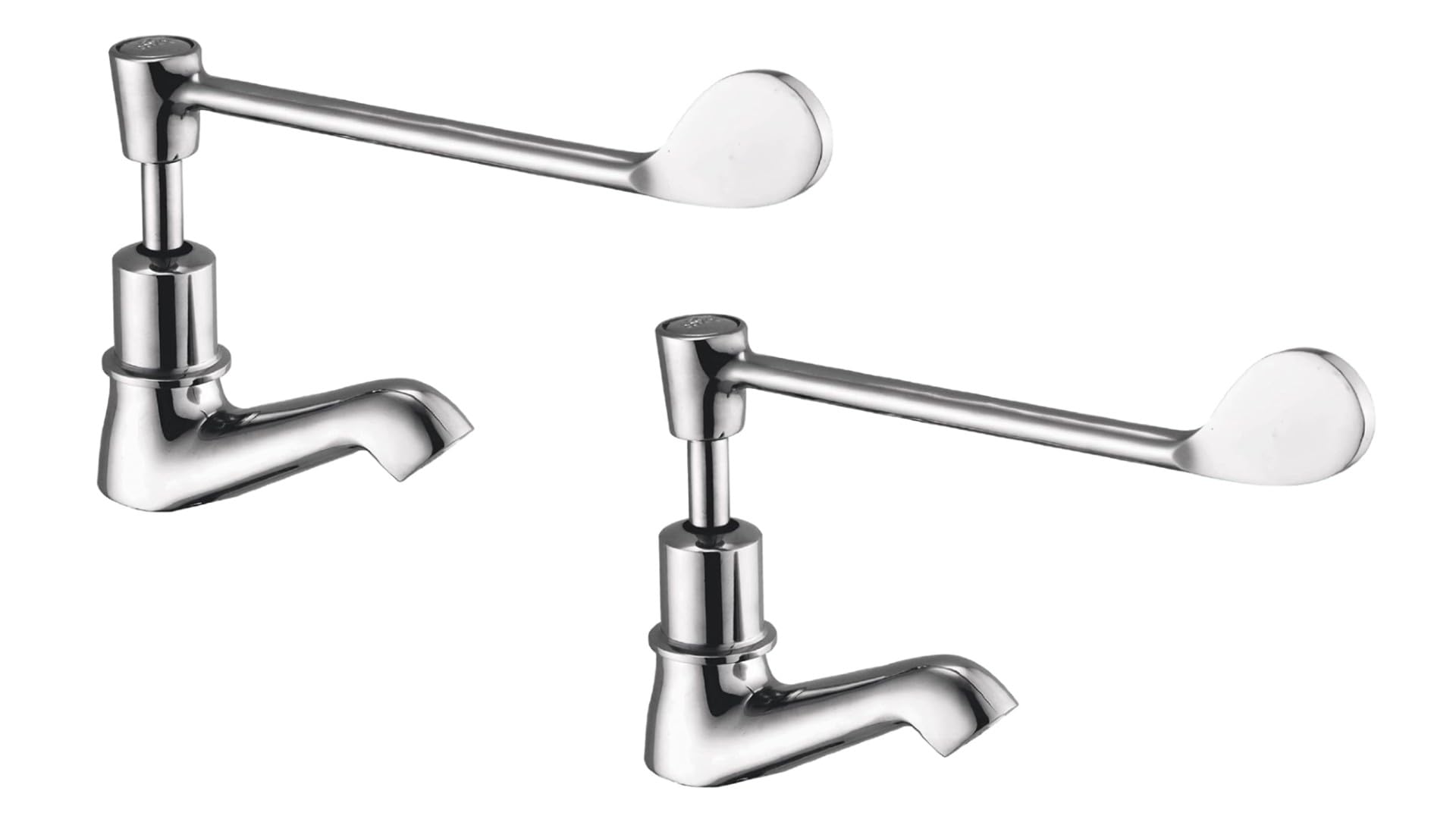 Kamal Brass Elbow Action Pillar Cock Tap Faucet - Eco | Deck Mount Installation Type | Elegant Finish - Silver (Pack of 2)-image-17
