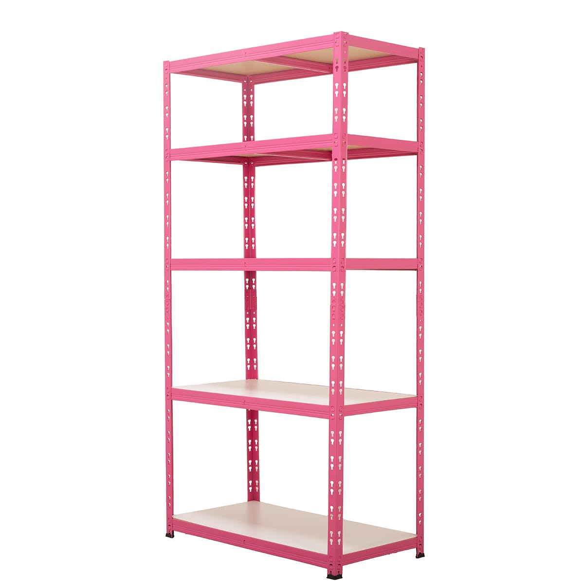 BiGDUG Heavy Duty Garage Shelving Unit 1 Bay - Pink With Purpose - 179H x 90W x 45D cm - 200kg UDL Per Shelf (1000kg Per Bay) - 1x Pink Storage Shelves - 5 Tier Shed Shelving