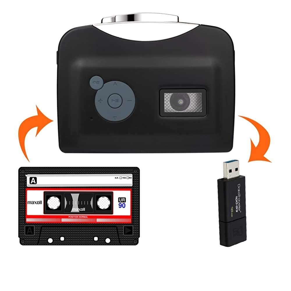 atdaraz Old Tape Cassette to MP3 Converter, Cassette Player Record Player Portable Tape to Audio MP3 Format Converter to USB Flash Drive